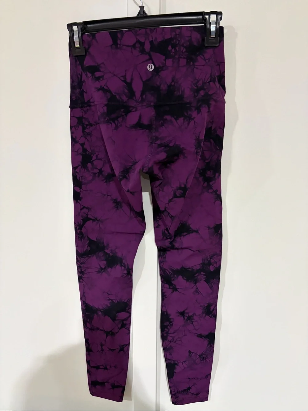 Lululemon Wunder Under High Rise Leggings Purple Black Tie Dye Size 6